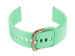 PASEK GUMOWY DO SMARTWATCH U01 - MIĘTOWY/ZŁOTY - 18MM