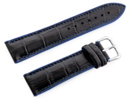 PASEK GUMOWY DO ZEGARKA U18 - CZARNY/GRANAT - 22MM