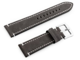 PASEK SKÓRZANY DO ZEGARKA W72 - SZARY - 20MM