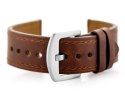 PASEK SKÓRZANY DO ZEGARKA W81 - CIEMNY BRĄZ - 22MM