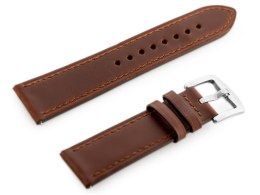 PASEK SKÓRZANY DO ZEGARKA W81 - CIEMNY BRĄZ - 22MM