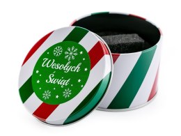 PREZENTOWE PUDEŁKO NA ZEGAREK - PUSZKA ŚWIĄTECZNA - ZIELONA