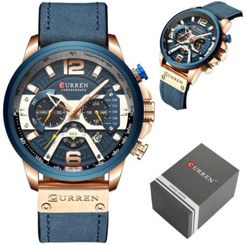 ZEGAREK MĘSKI CURREN 8329 (ZC027E) - CHRONOGRAF + BOX ZEGAREK MĘSKI CURREN 8329 (ZC027E) - CHRONOGRAF + BOX