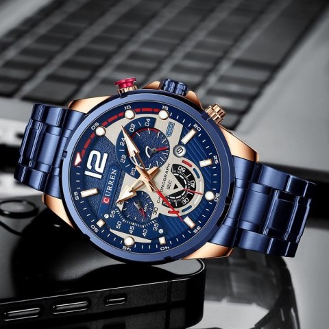 ZEGAREK MĘSKI CURREN 8395 (ZC019E) - CHRONOGRAF ZEGAREK MĘSKI CURREN 8395 (ZC019E) - CHRONOGRAF