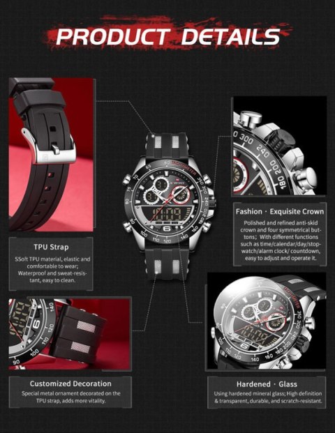 ZEGAREK MĘSKI NAVIFORCE NF9188T - (ZN121A) + BOX ZEGAREK MĘSKI NAVIFORCE NF9188T - (ZN121A) + BOX