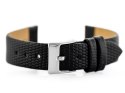 PASEK SKÓRZANY DO ZEGARKA W107 - CZARNY/SR. 14MM