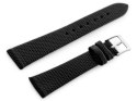 PASEK SKÓRZANY DO ZEGARKA W107 - CZARNY/SR. 14MM