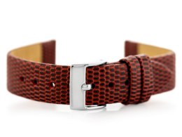 PASEK SKÓRZANY DO ZEGARKA W107 - CZERWONY/SR. 14MM