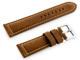 PASEK SKÓRZANY DO ZEGARKA W29 - CIEMNY BRĄZ 24MM