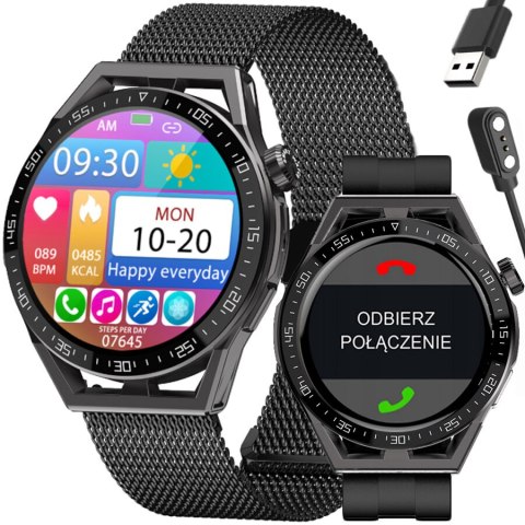 SMARTWATCH MĘSKI RUBICON RNCE88 - WYKONYWANIE POŁĄCZEŃ, WŁASNE TARCZE (SR033C)