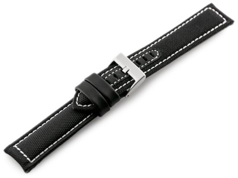 PASEK SKÓRZANY DO ZEGARKA W34 - PREMIUM - CZARNY/BIAŁE - 26MM PASEK SKÓRZANY DO ZEGARKA W34 - PREMIUM - CZARNY/BIAŁE - 26MM