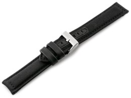 PASEK SKÓRZANY DO ZEGARKA W34 - PREMIUM - CZARNY/CZARNE - 26MM
