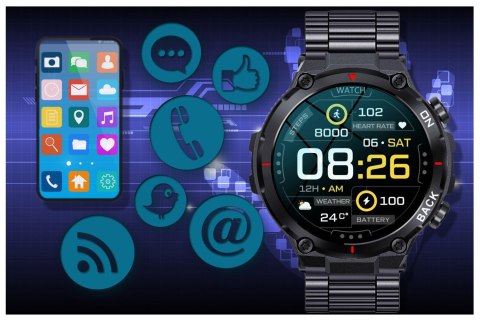 SMARTWATCH MĘSKI GRAVITY GT8-2 - Z GPS (SG017B) SMARTWATCH MĘSKI GRAVITY GT8-2 - Z GPS (SG017B)