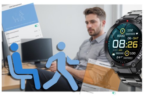 SMARTWATCH MĘSKI GRAVITY GT8-2 - Z GPS (SG017B) SMARTWATCH MĘSKI GRAVITY GT8-2 - Z GPS (SG017B)