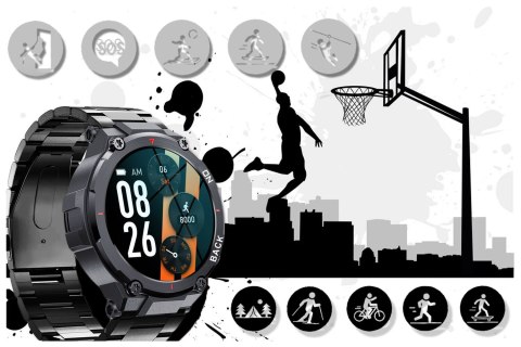 SMARTWATCH MĘSKI GRAVITY GT8-2 - Z GPS (SG017B) SMARTWATCH MĘSKI GRAVITY GT8-2 - Z GPS (SG017B)