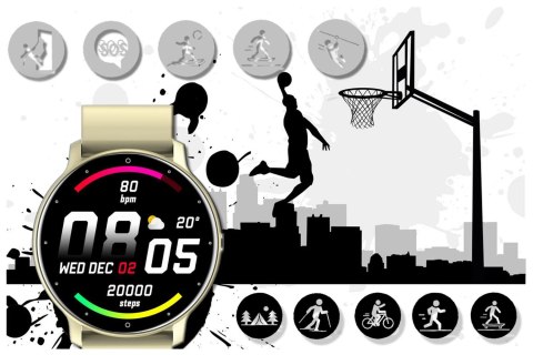 SMARTWATCH UNISEX GRAVITY GT1-6 - PULSOMETR, WŁASNE TARCZE (SG015F) SMARTWATCH UNISEX GRAVITY GT1-6 - PULSOMETR, WŁASNE TARCZE (SG015F)