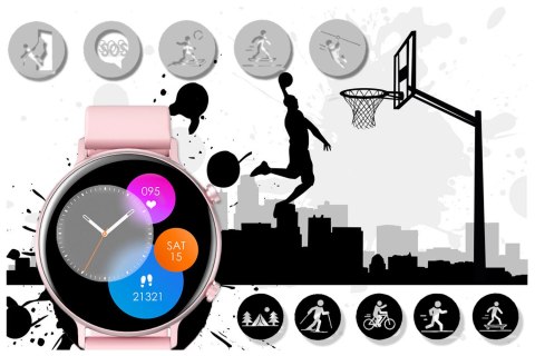 SMARTWATCH DAMSKI RUBICON RNCE98 - WYKONYWANIE POŁĄCZEŃ, PULSOKSYMETR (SR043A) SMARTWATCH DAMSKI RUBICON RNCE98 - WYKONYWANIE POŁĄCZEŃ, PULSOKSYMETR (SR043A)