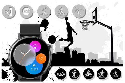 SMARTWATCH DAMSKI RUBICON RNCE98 - WYKONYWANIE POŁĄCZEŃ, PULSOKSYMETR (SR043B) SMARTWATCH DAMSKI RUBICON RNCE98 - WYKONYWANIE POŁĄCZEŃ, PULSOKSYMETR (SR043B)
