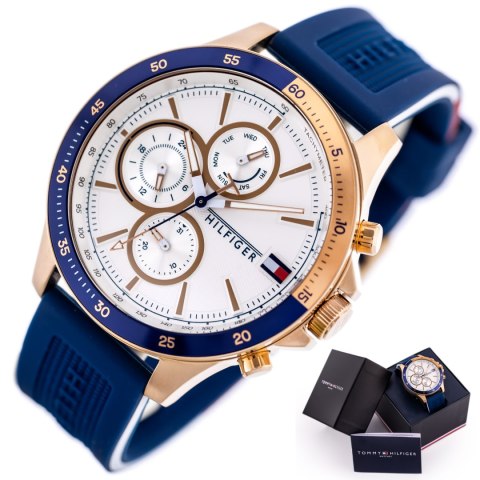 ZEGAREK MĘSKI TOMMY HILFIGER BANK 1791778 (ZF064A) + BOX ZEGAREK MĘSKI TOMMY HILFIGER BANK 1791778 (ZF064A) + BOX