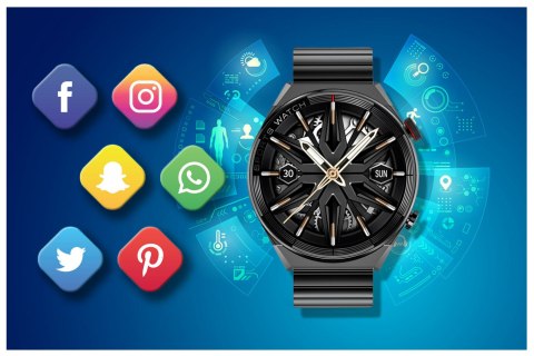 SMARTWATCH MĘSKI RUBICON RNCE99 - POŁĄCZENIA, ŁADOWANIE BEZPRZEWODOWE SMARTWATCH MĘSKI RUBICON RNCE99 - POŁĄCZENIA, ŁADOWANIE BEZPRZEWODOWE