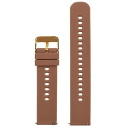 PASEK GUMOWY DO ZEGARKA U27 - BRĄZOWY/ZŁOTY - 22MM