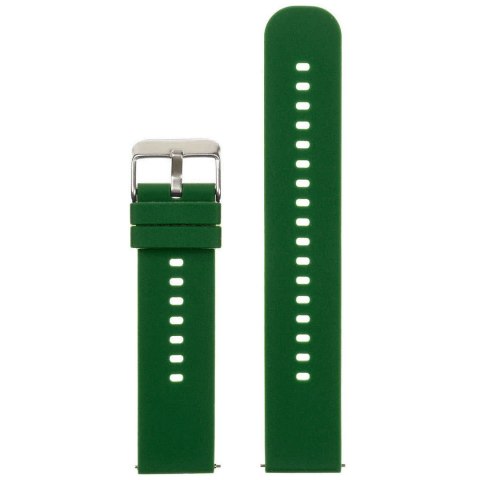 PASEK GUMOWY DO ZEGARKA U27 - CIEMNOZIELONY/SREBRNY - 20MM