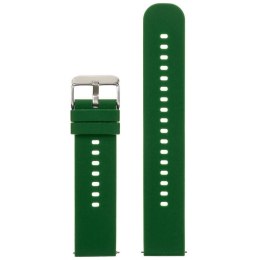 PASEK GUMOWY DO ZEGARKA U27 - CIEMNOZIELONY/SREBRNY - 22MM