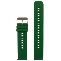 PASEK GUMOWY DO ZEGARKA U27 - CIEMNOZIELONY/SREBRNY - 22MM