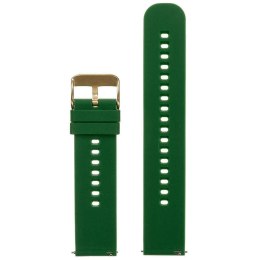 PASEK GUMOWY DO ZEGARKA U27 - CIEMNOZIELONY/ZŁOTY - 18MM