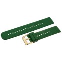 PASEK GUMOWY DO ZEGARKA U27 - CIEMNOZIELONY/ZŁOTY - 20MM