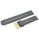 PASEK GUMOWY DO ZEGARKA U27 - CIEMNY SZARY/ZŁOTY - 22MM