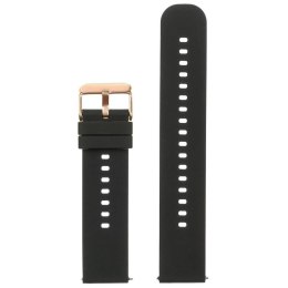 PASEK GUMOWY DO ZEGARKA U27 - CZARNY/ROSEGOLD - 18MM