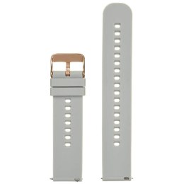 PASEK GUMOWY DO ZEGARKA U27 - JASNY SZARY/ROSEGOLD - 20MM