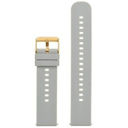 PASEK GUMOWY DO ZEGARKA U27 - JASNY SZARY/ZŁOTY - 22MM