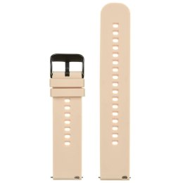 PASEK GUMOWY DO ZEGARKA U27 - KREMOWY/CZARNY - 22MM