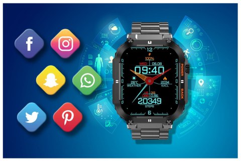 SMARTWATCH MĘSKI GRAVITY GT6-2 - WYKONYWANIE POŁĄCZEŃ, MONITOR SNU (SG020B) SMARTWATCH MĘSKI GRAVITY GT6-2 - WYKONYWANIE POŁĄCZEŃ, MONITOR SNU (SG020B)