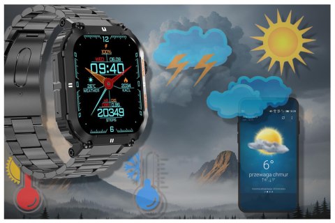 SMARTWATCH MĘSKI GRAVITY GT6-2 - WYKONYWANIE POŁĄCZEŃ, MONITOR SNU (SG020B) SMARTWATCH MĘSKI GRAVITY GT6-2 - WYKONYWANIE POŁĄCZEŃ, MONITOR SNU (SG020B)