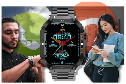 SMARTWATCH MĘSKI GRAVITY GT6-2 - WYKONYWANIE POŁĄCZEŃ, MONITOR SNU (SG020B) SMARTWATCH MĘSKI GRAVITY GT6-2 - WYKONYWANIE POŁĄCZEŃ, MONITOR SNU (SG020B)