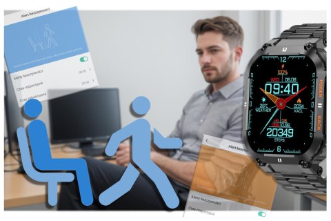 SMARTWATCH MĘSKI GRAVITY GT6-2 - WYKONYWANIE POŁĄCZEŃ, MONITOR SNU (SG020B) SMARTWATCH MĘSKI GRAVITY GT6-2 - WYKONYWANIE POŁĄCZEŃ, MONITOR SNU (SG020B)