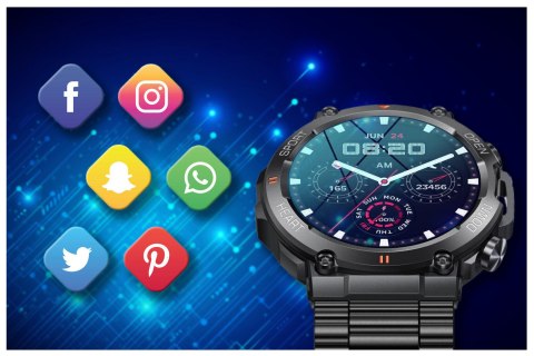 SMARTWATCH MĘSKI GRAVITY GT7-2 PRO - WYKONYWANIE POŁĄCZEŃ, PULSOKSYMETR (SG018B) SMARTWATCH MĘSKI GRAVITY GT7-2 PRO - WYKONYWANIE POŁĄCZEŃ, PULSOKSYMETR (SG018B)