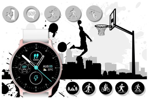 SMARTWATCH UNISEX GRAVITY GT1-7 - PULSOMETR, WŁASNE TARCZE (SG015G) SMARTWATCH UNISEX GRAVITY GT1-7 - PULSOMETR, WŁASNE TARCZE (SG015G)