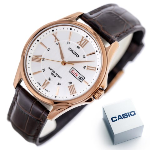 ZEGAREK MĘSKI CASIO MTP 40MM MTP-1384L-7A + BOX ZEGAREK MĘSKI CASIO MTP 40MM MTP-1384L-7A + BOX