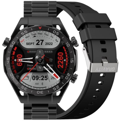 SMARTWATCH MĘSKI GRAVITY GT13-1 - DODATKOWY PASEK (SG028A)