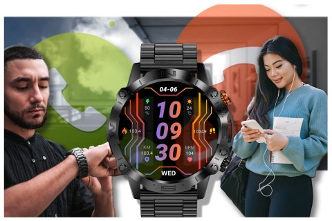 SMARTWATCH MĘSKI GRAVITY GT20-1 - AMOLED, DODATKOWY PASEK (SG024A) SMARTWATCH MĘSKI GRAVITY GT20-1 - AMOLED, DODATKOWY PASEK (SG024A)
