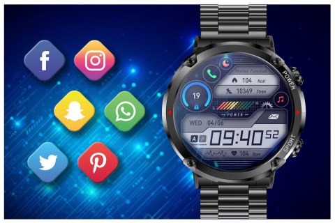 SMARTWATCH MĘSKI GRAVITY GT21-1 - BLUETOOTH CALL, DODATKOWY PASEK (SG025A) SMARTWATCH MĘSKI GRAVITY GT21-1 - BLUETOOTH CALL, DODATKOWY PASEK (SG025A)