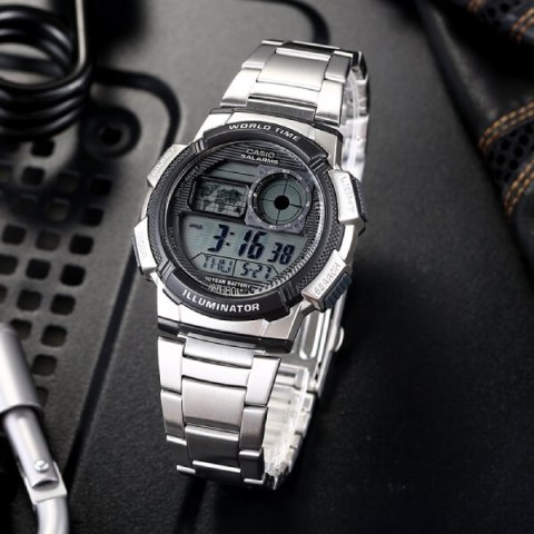 ZEGAREK MĘSKI CASIO AE-1000WD 1A (ZD073H) - WORLD TIME + BOX ZEGAREK MĘSKI CASIO AE-1000WD 1A (ZD073H) - WORLD TIME + BOX