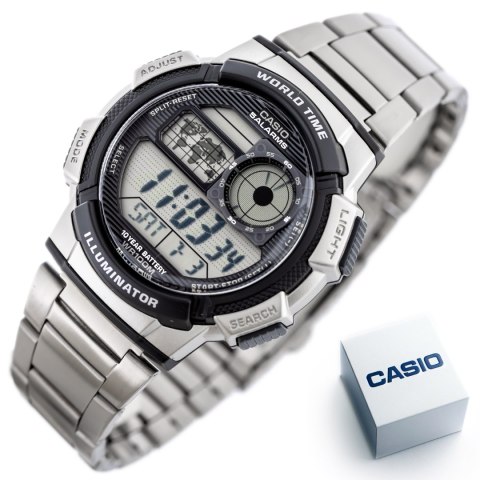 ZEGAREK MĘSKI CASIO AE-1000WD 1A (ZD073H) - WORLD TIME + BOX ZEGAREK MĘSKI CASIO AE-1000WD 1A (ZD073H) - WORLD TIME + BOX