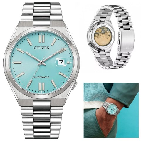 ZEGAREK MĘSKI CITIZEN TSUYOSA TURqUOISE BLUE NJ0151-88M - AUTOMAT SZAFIR ZEGAREK MĘSKI CITIZEN TSUYOSA TURqUOISE BLUE NJ0151-88M - AUTOMAT SZAFIR