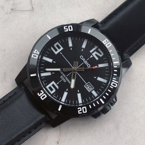 ZEGAREK MĘSKI CASIO MTP-VD01BL-1B (ZD169D) + BOX ZEGAREK MĘSKI CASIO MTP-VD01BL-1B (ZD169D) + BOX