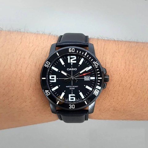 ZEGAREK MĘSKI CASIO MTP-VD01BL-1B (ZD169D) + BOX ZEGAREK MĘSKI CASIO MTP-VD01BL-1B (ZD169D) + BOX